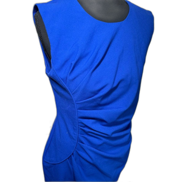 Calvin Klein Blue Ruched Sheath Midi Dress 6P - Picture 5 of 9